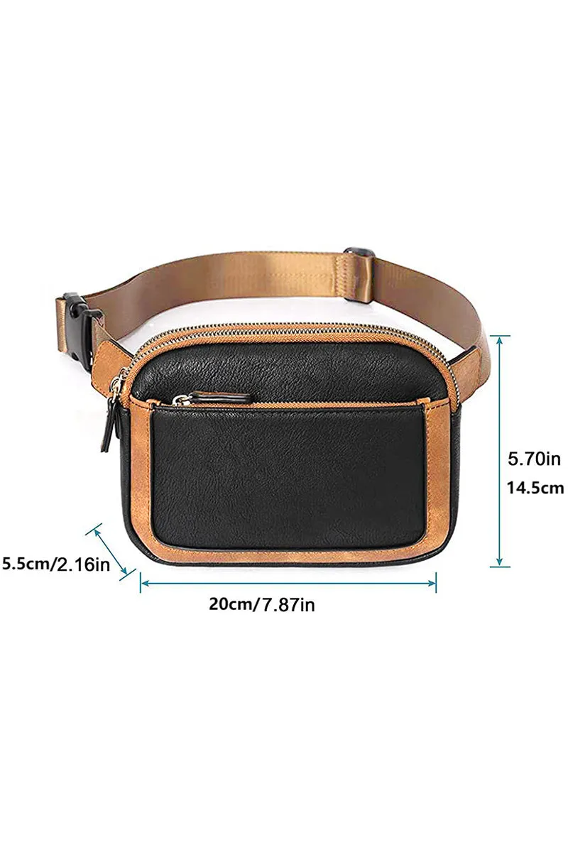 PREORDER! ETA 3/21 All Together Black and Tan Belt Bag **SHIPPING EXPECTED TO BEGIN ON DATE 3/21**