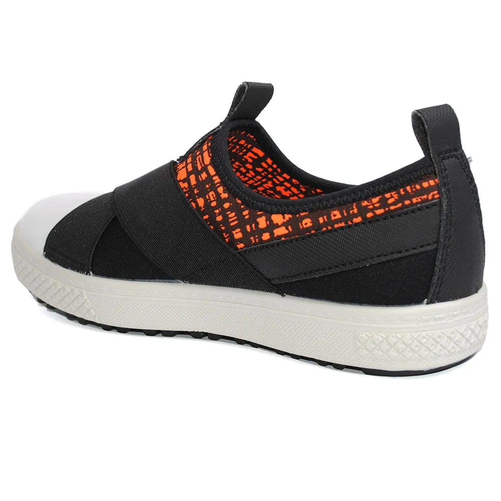 Primigi Black & Orange Slip-On Sneakers