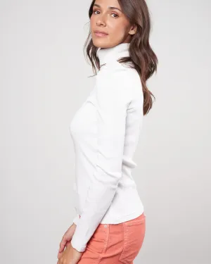 puff sleeve turtleneck - vintage white
