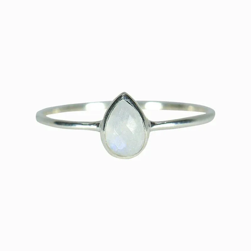Pura Vida Moonstone Teardrop Silver Ring