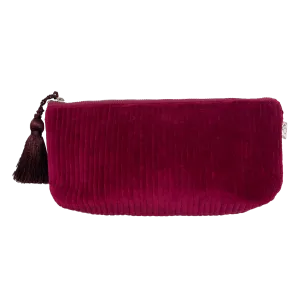 Quilted Velvet Hold Me Clutch - Bordeaux