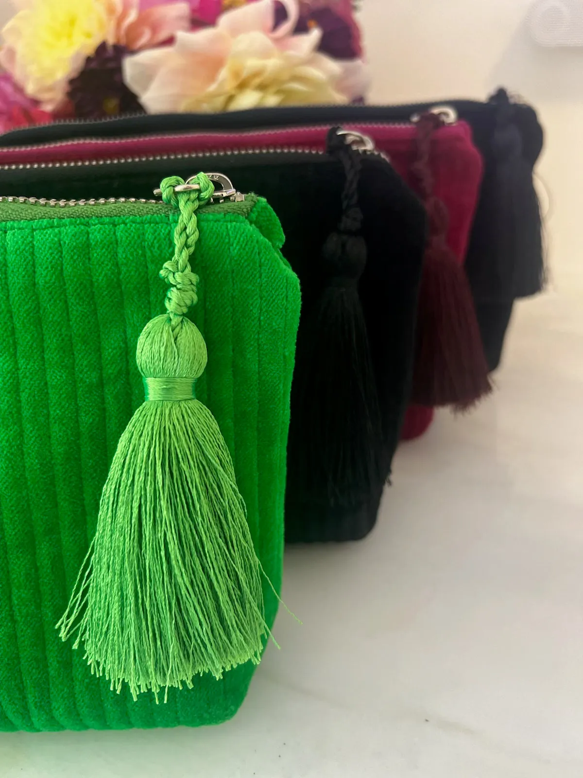 Quilted Velvet Hold Me Clutch - Electric Green