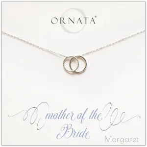 "Mother of the Bride” Generations Sterling Silver Necklace on Personalized Jewelry Card