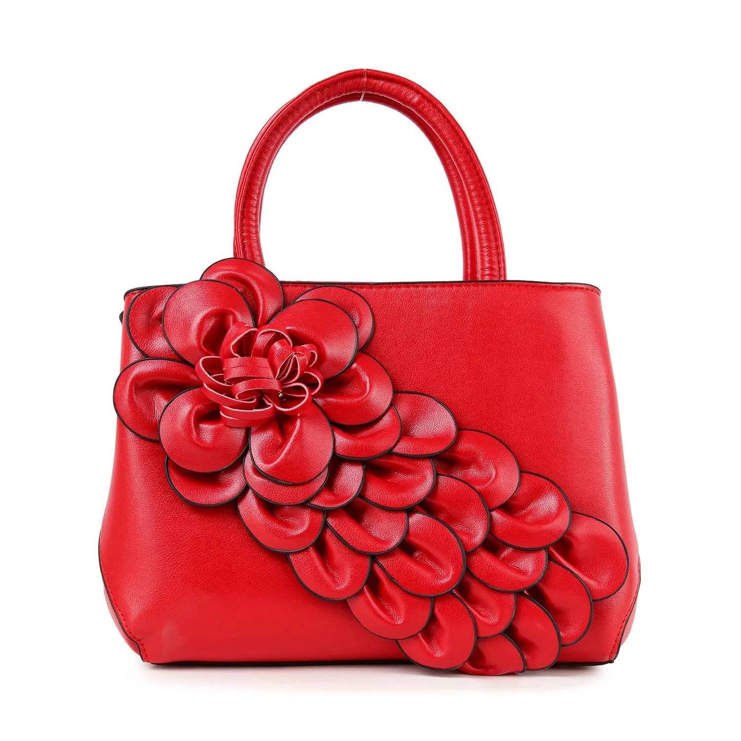 Raised Floral Hand Tote: Khaki