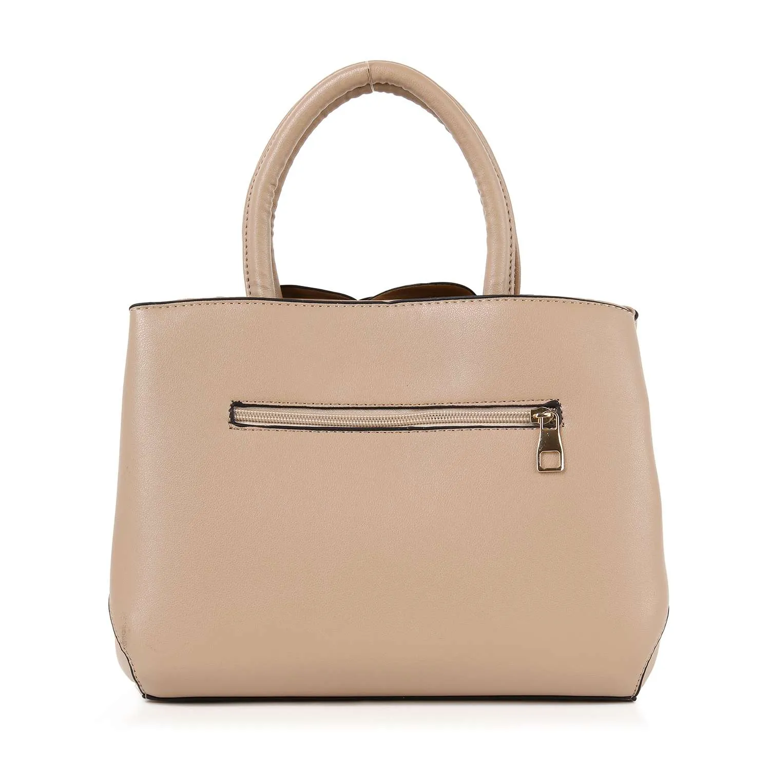 Raised Floral Hand Tote: Khaki