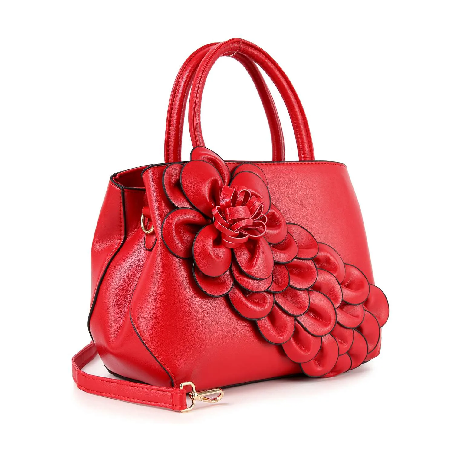 Raised Floral Hand Tote: Khaki