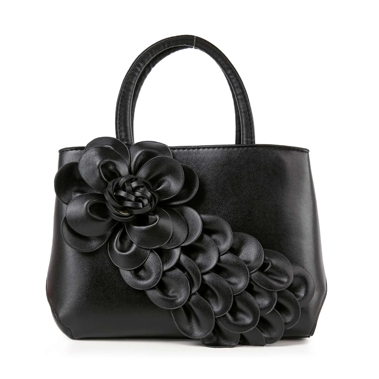 Raised Floral Hand Tote: Khaki