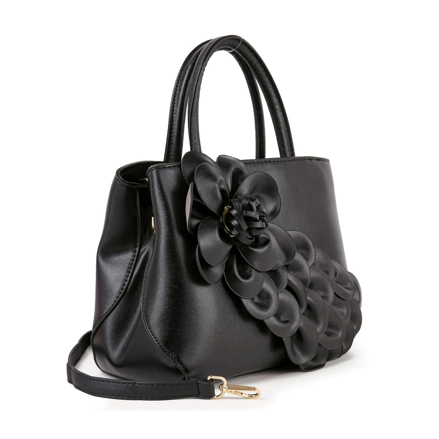 Raised Floral Hand Tote: Khaki