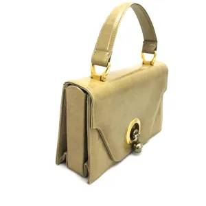Rare Vintage 1960s Rosina Ferragamo Schiavone Handbag Cool Knob Clasp Camel Tones  Leather