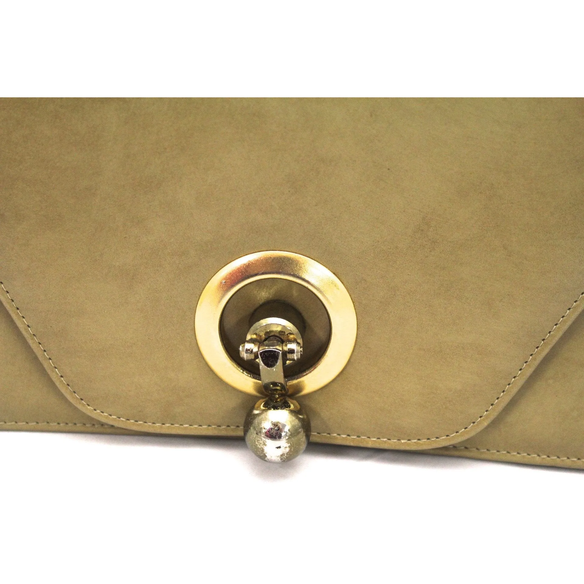 Rare Vintage 1960s Rosina Ferragamo Schiavone Handbag Cool Knob Clasp Camel Tones  Leather