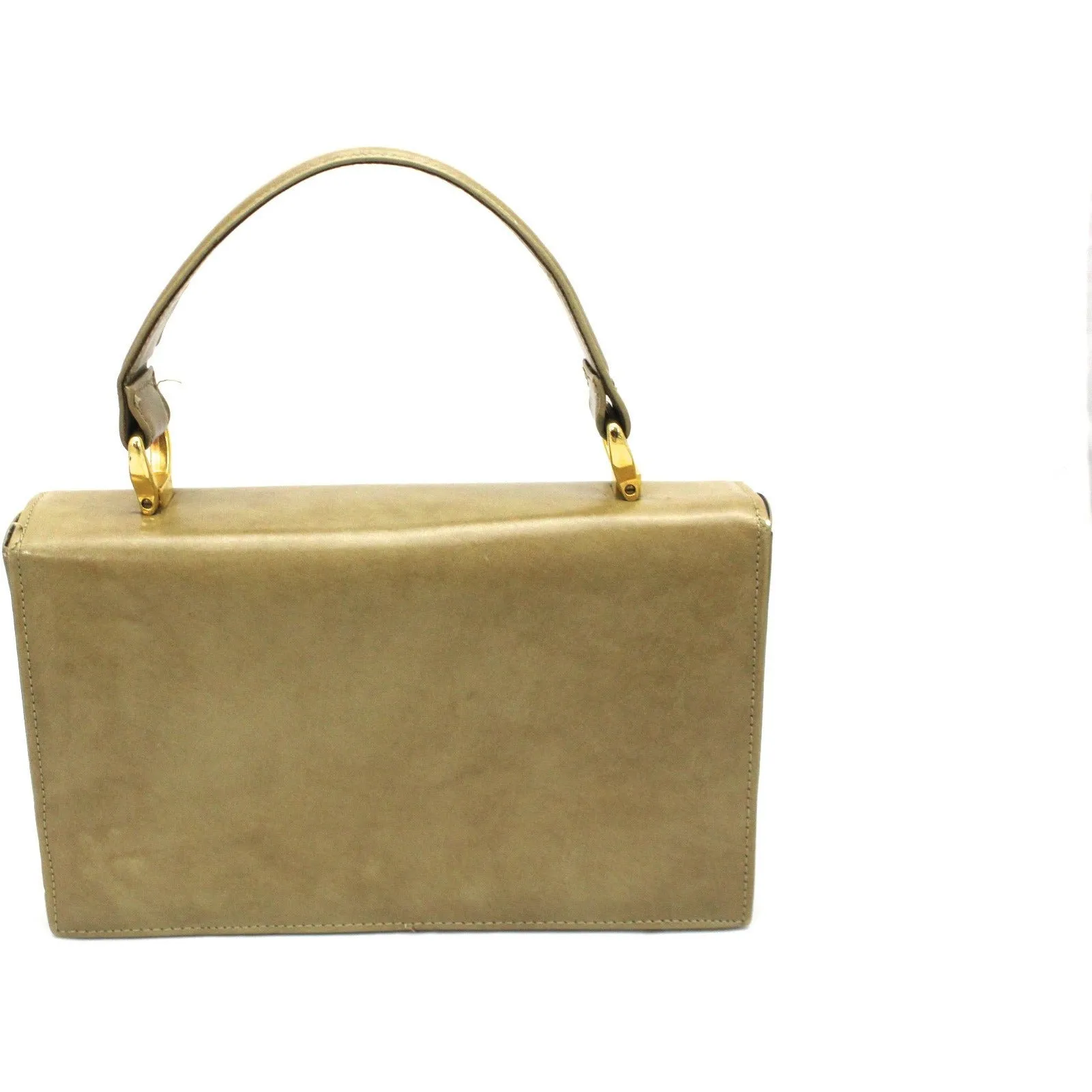 Rare Vintage 1960s Rosina Ferragamo Schiavone Handbag Cool Knob Clasp Camel Tones  Leather