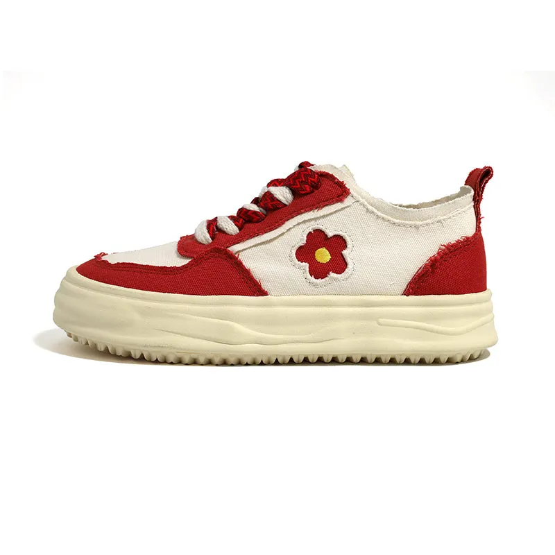 Red Flower Canvas Shoes Platform Shoes UB6327