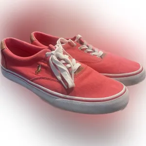 Red Polo Ralph Lauren Canvas Sneakers 10
