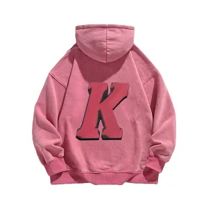 Retro letters K logo Washed Hoodie