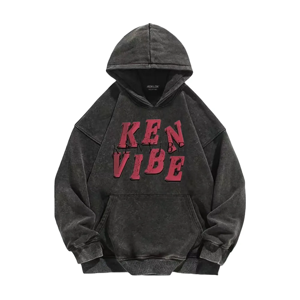 Retro letters K logo Washed Hoodie