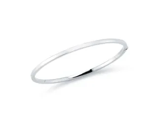 Roberto Coin 18K White Gold Smooth Oval Hinged Bangle
