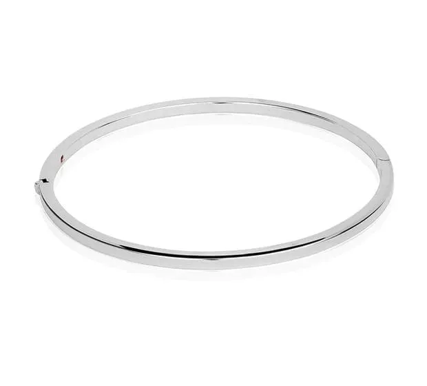 Roberto Coin 18K White Gold Smooth Oval Hinged Bangle