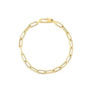 Roberto Coin 18k Yellow Gold Alternating Paperclip Link Bracelet