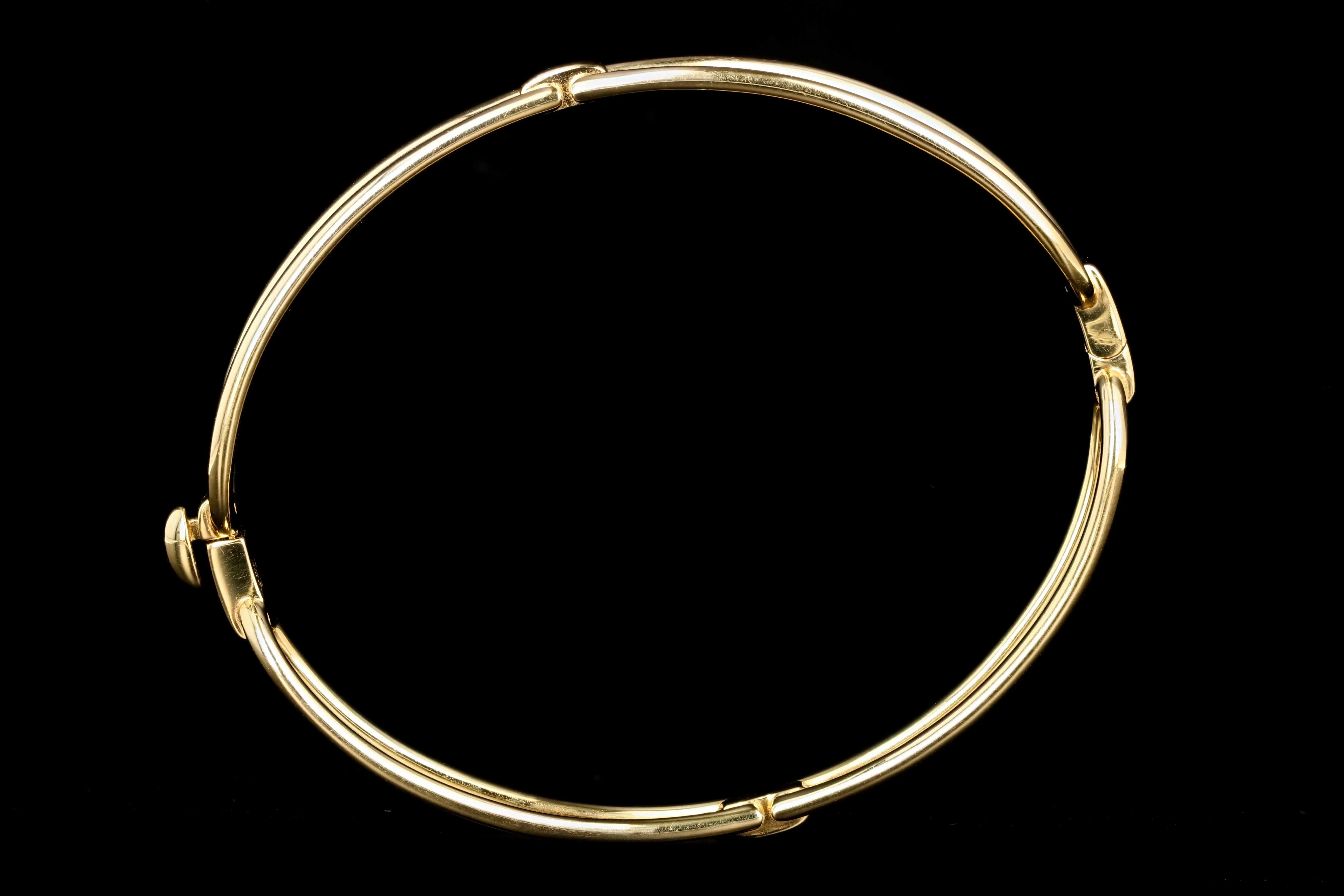 Roberto Coin 18K Yellow Gold Classic Parisienne Diamond Bangle