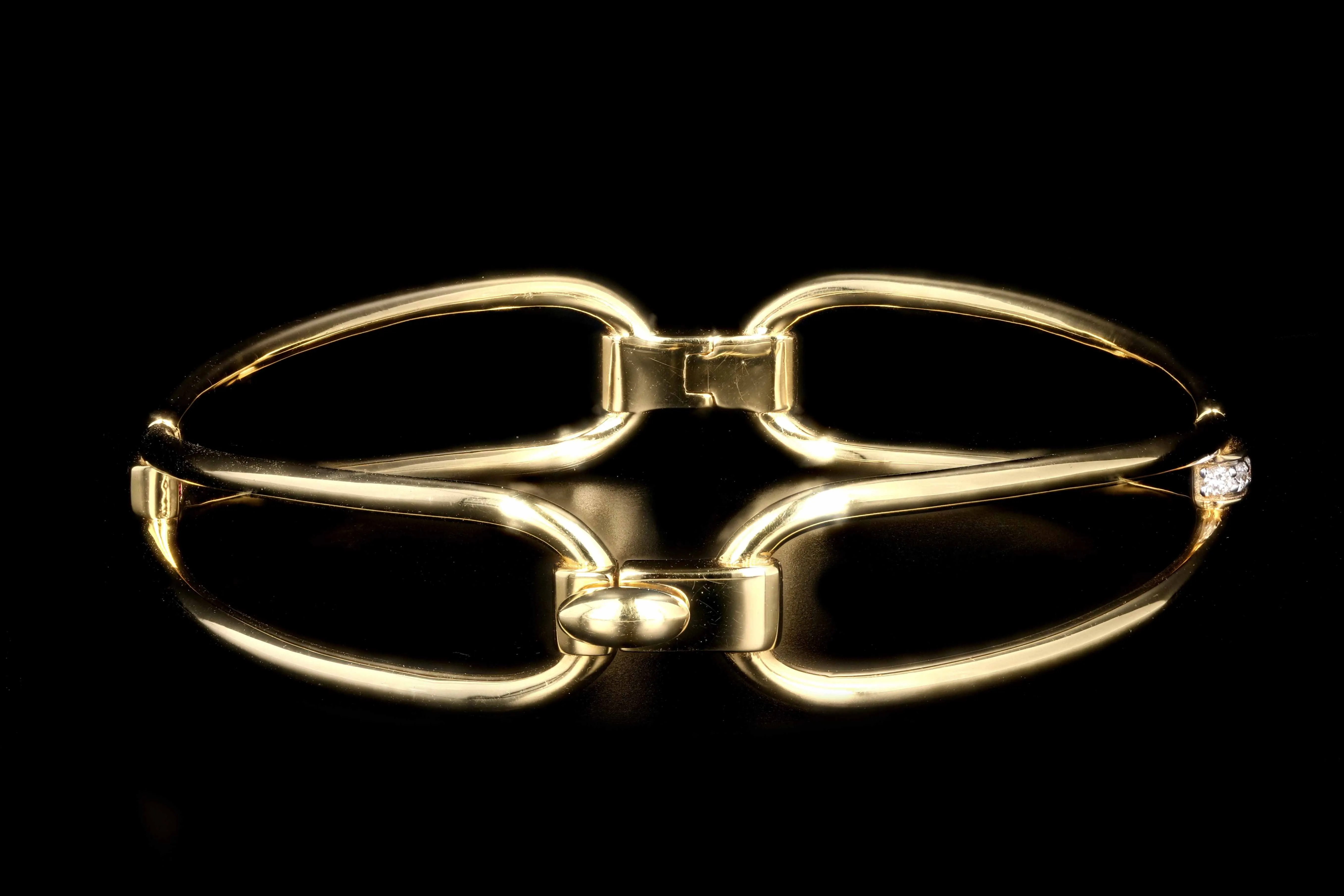 Roberto Coin 18K Yellow Gold Classic Parisienne Diamond Bangle