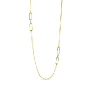 Roberto Coin Classica Parisienne 18K Yellow Gold Diamond Station Necklace