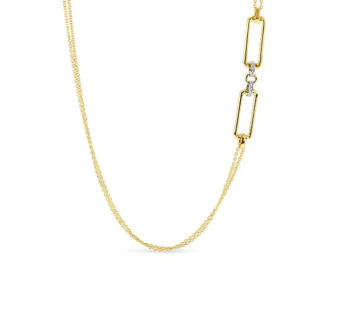 Roberto Coin Classica Parisienne 18K Yellow Gold Diamond Station Necklace
