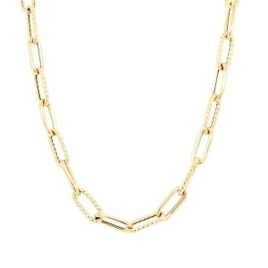 Roberto Coin Designer Gold 18k Yellow Gold 17" Alternating Paperclip Necklace