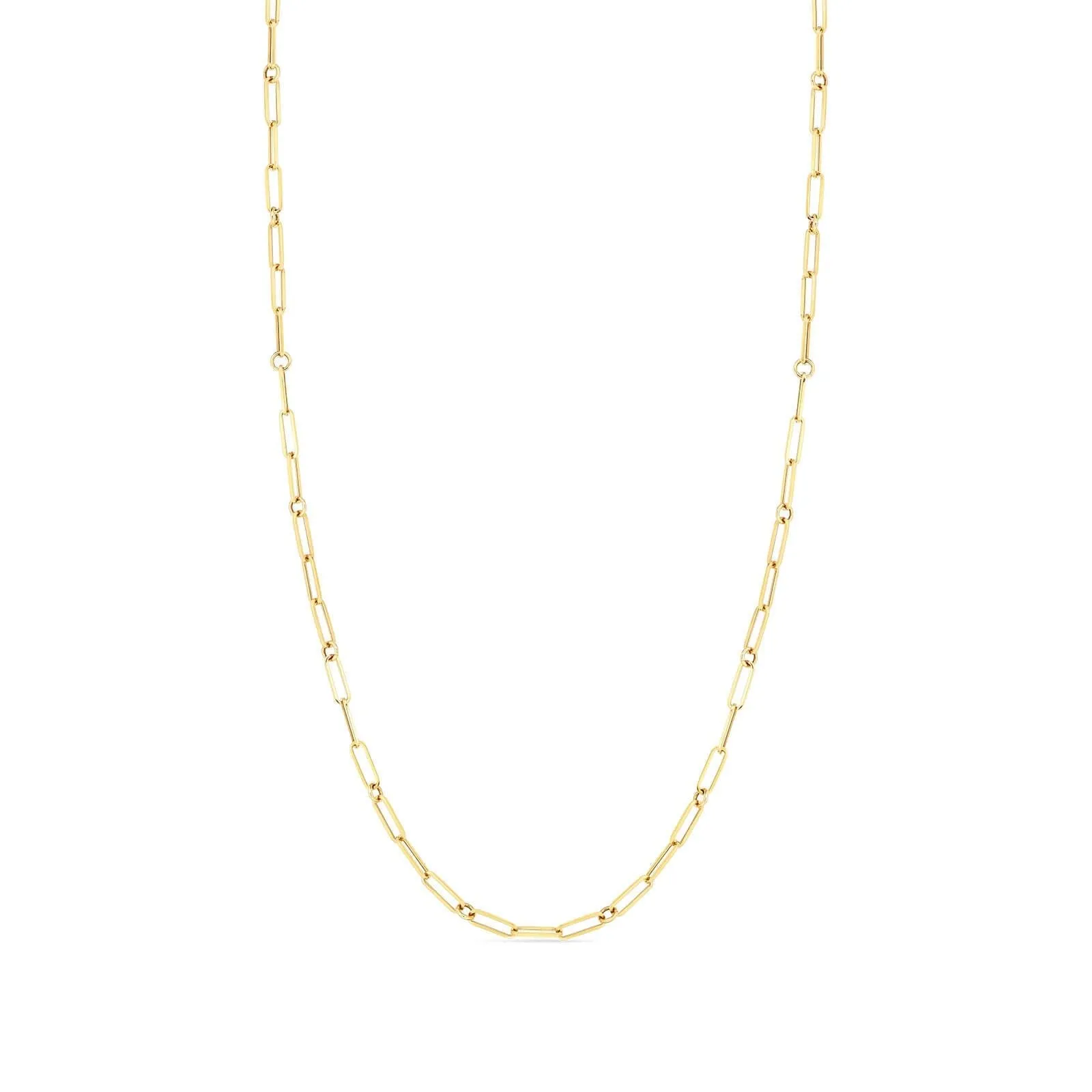 Roberto Coin Designer Gold 18k Yellow Gold 22" Paperclip Necklace