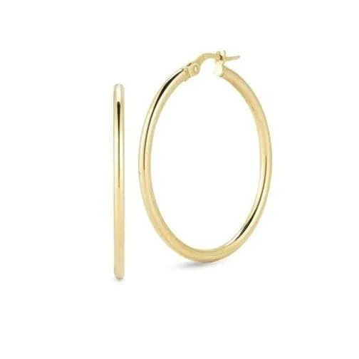 Roberto Coin Designer Gold 18k Yellow Gold Medium Hoop Earrings