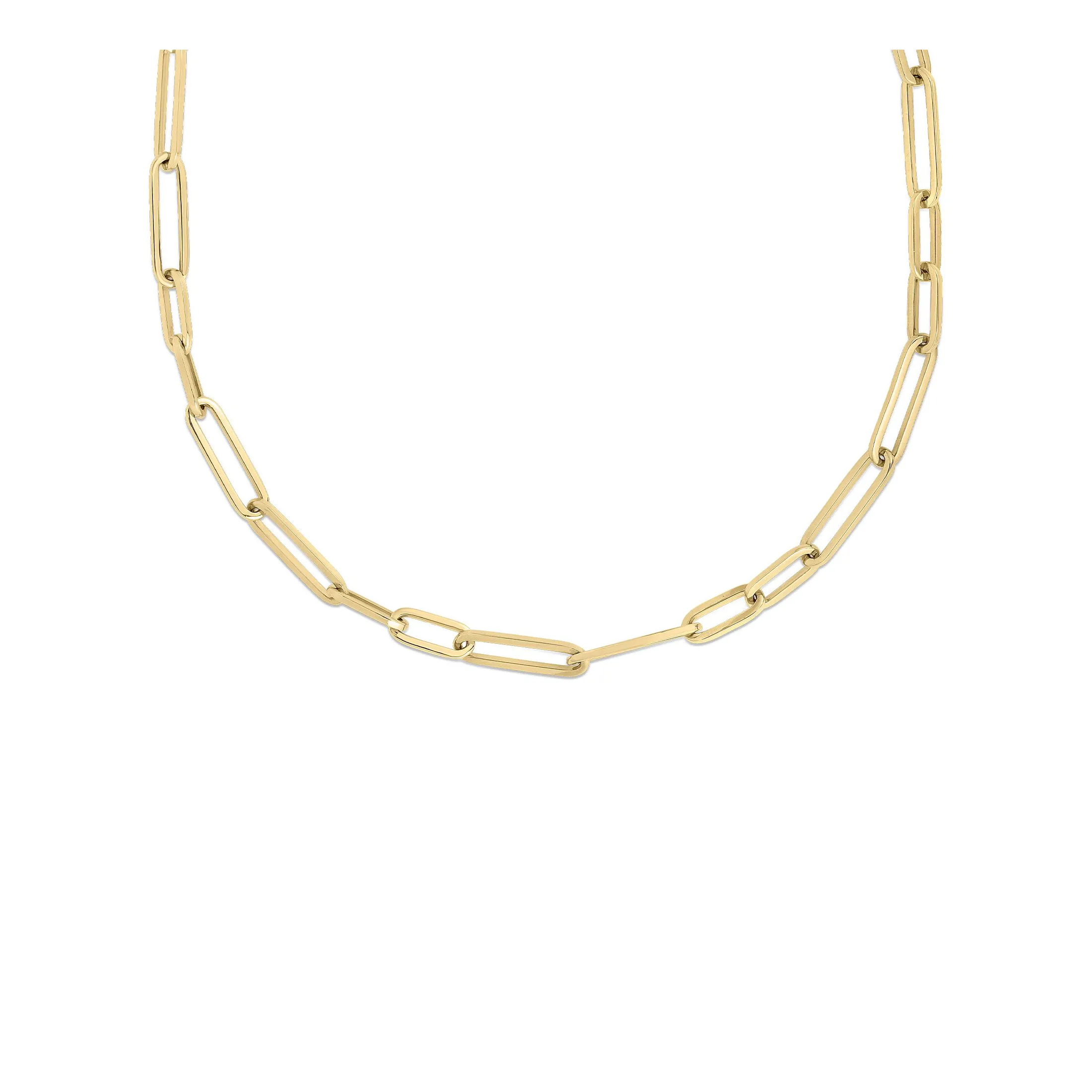 Roberto Coin Designer Gold 18K Yellow Gold Paperclip Necklace