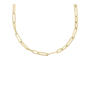 Roberto Coin Designer Gold 18K Yellow Gold Paperclip Necklace
