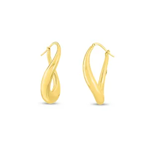 Roberto Coin Designer Gold Organic Twisted Hoop Earrings
