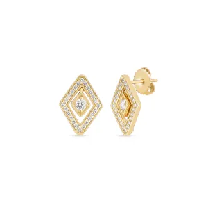 Roberto Coin Diamante Yellow Gold Diamond Stud Earrings