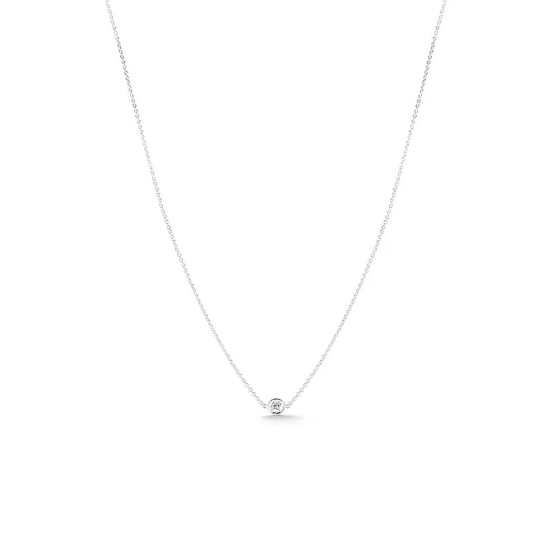Roberto Coin Diamonds by the Inch 18K White Gold Diamond Bezel Pendant Necklace