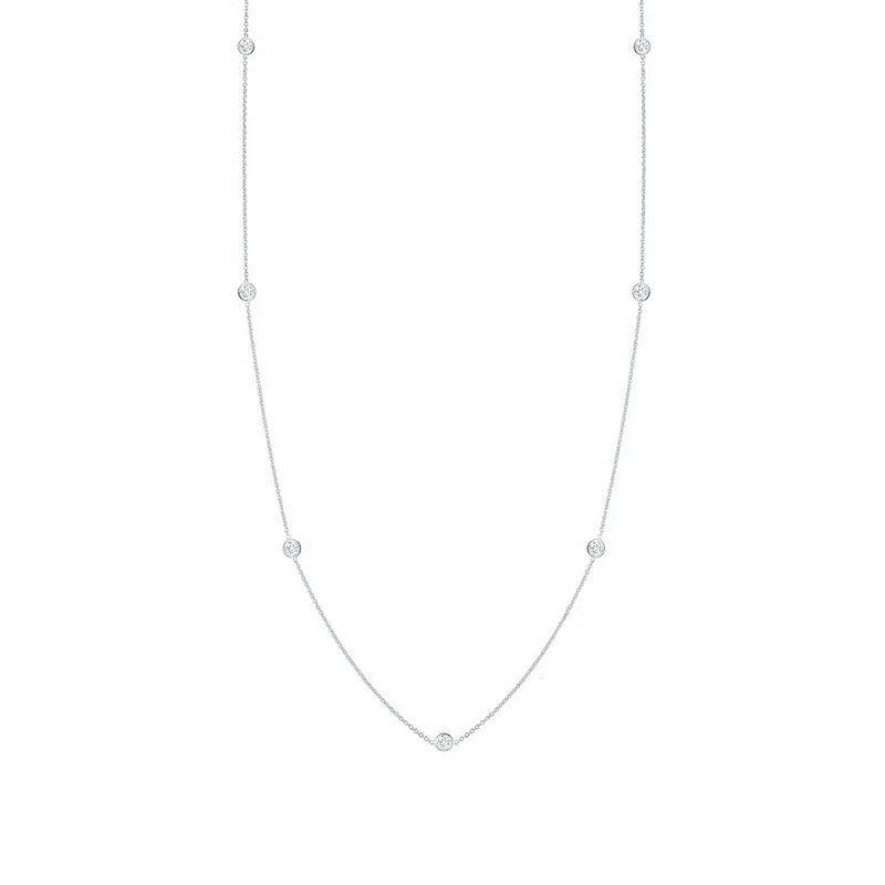 Roberto Coin Diamonds By The Inch 18K White Gold Diamond Station Necklace