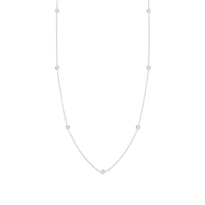Roberto Coin Diamonds By The Inch 18K White Gold Diamond Station Necklace