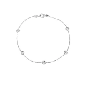 Roberto Coin Diamonds by the Inch 18K White Gold Five Station Bracelet