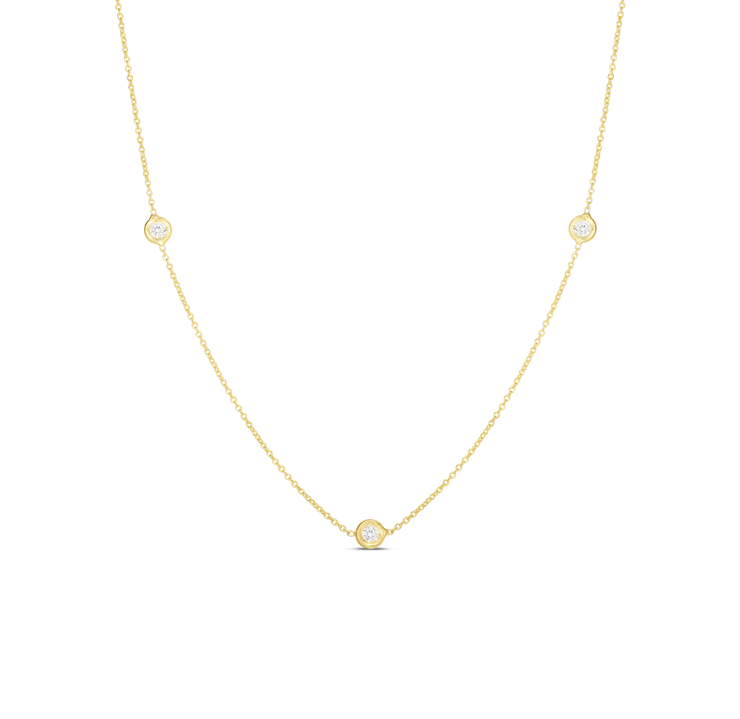 Roberto Coin Diamonds by the Inch 3 Diamond Station Necklace