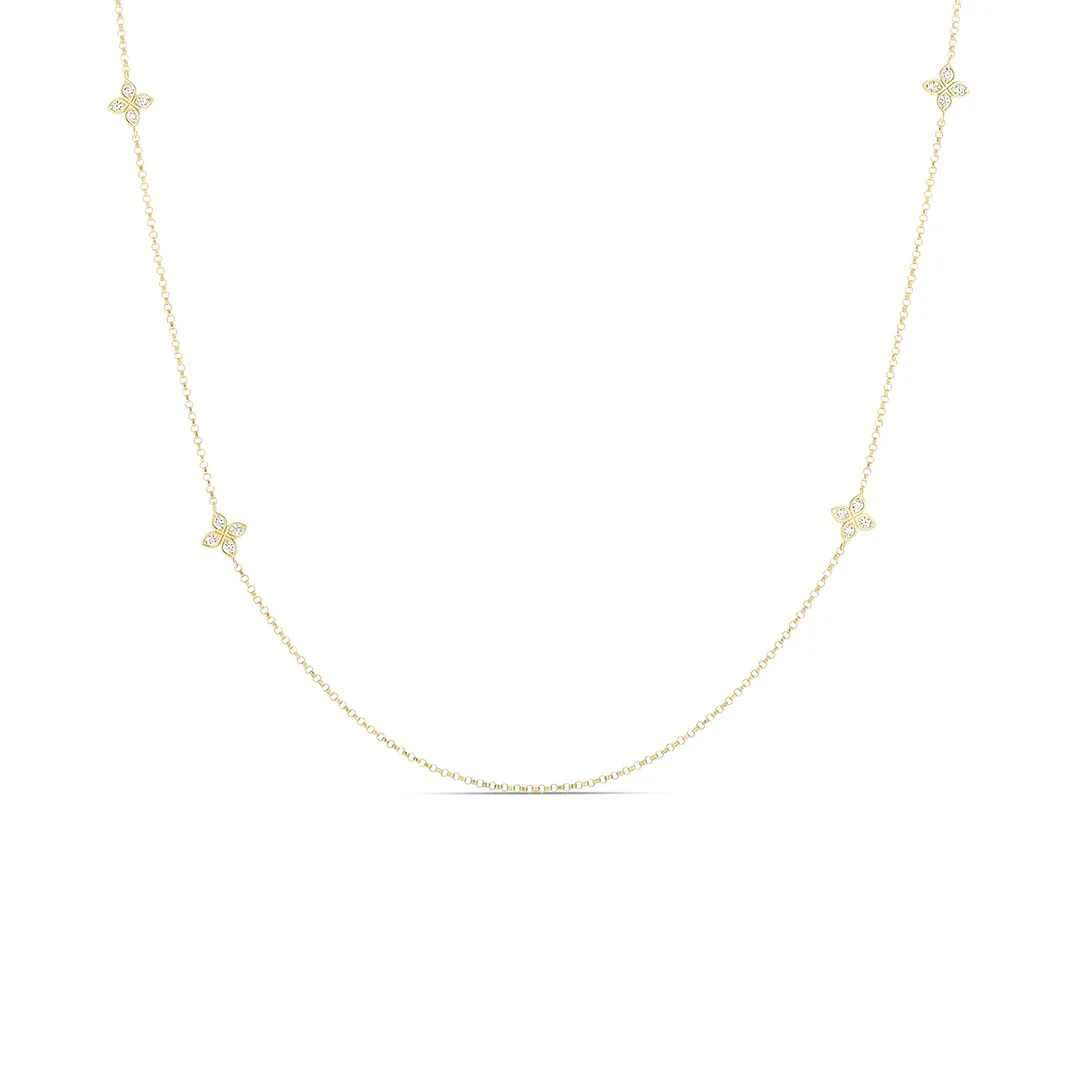 Roberto Coin Diamonds by the Inch Yellow Gold Diamond Station Necklace