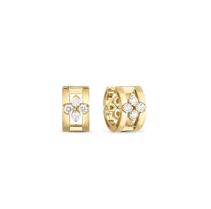 Roberto Coin Love in Verona Yellow Gold Diamond Huggie Earrings