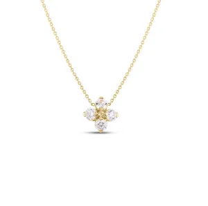 Roberto Coin Love in Verona Yellow Gold Flower Diamond Necklace