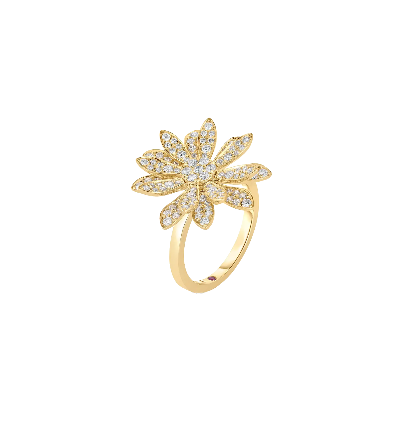 Roberto Coin Margherita Yellow Gold Diamond Flower Ring