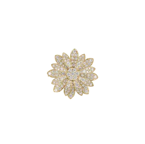 Roberto Coin Margherita Yellow Gold Diamond Flower Ring