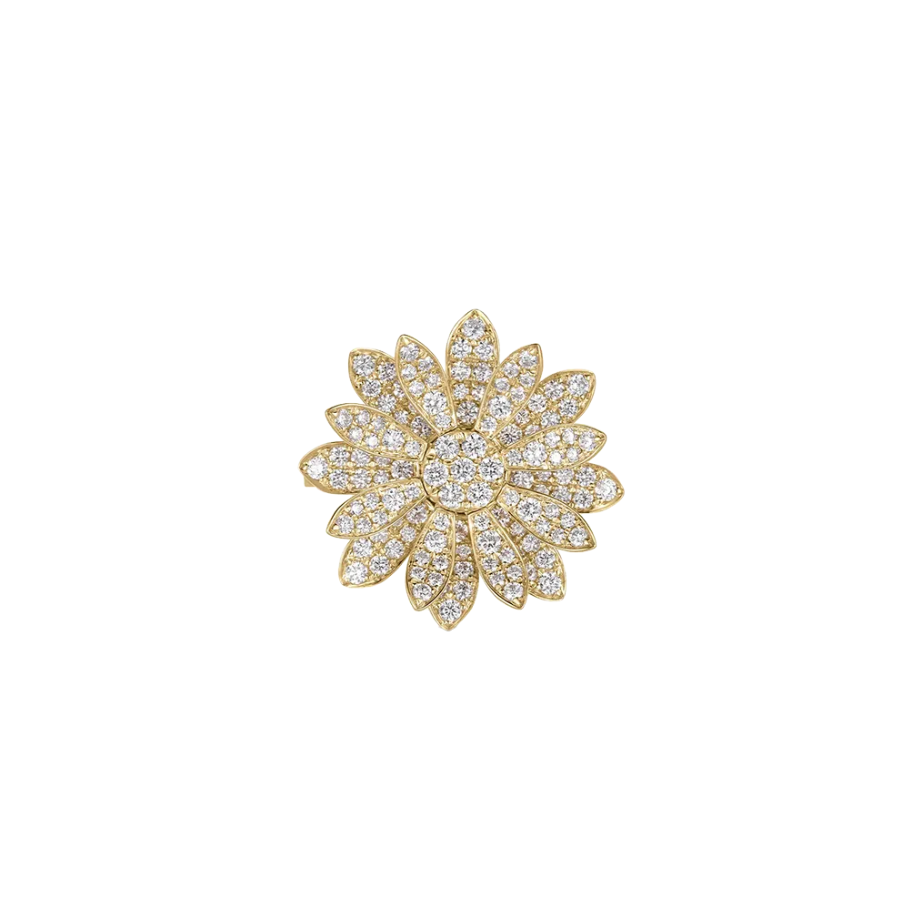 Roberto Coin Margherita Yellow Gold Diamond Flower Ring