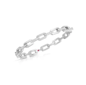Roberto Coin Navarra White Gold Diamond Link Bangle