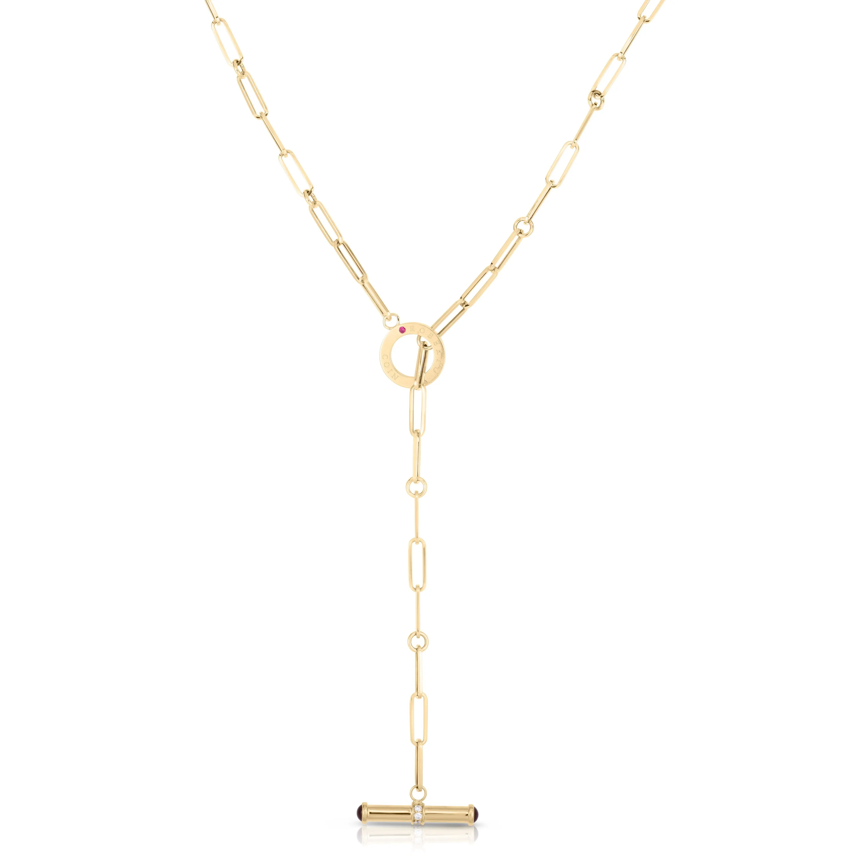 Roberto Coin Oro Classic 18K Yellow Gold Diamond & Ruby Necklace