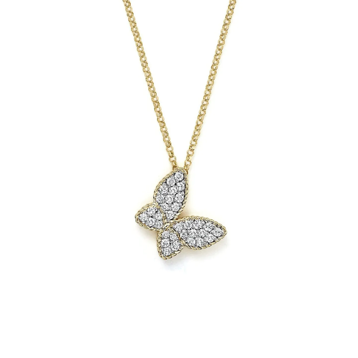 Roberto Coin Tiny Treasures 18K Yellow Gold Diamond Butterfly Pendant