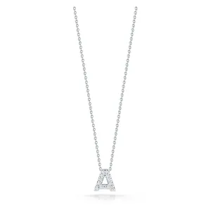Roberto Coin Tiny Treasures White Gold "Love Letter" Initial Pendant