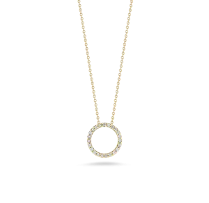 Roberto Coin Tiny Treasures Yellow Gold Extra Small Diamond Circle Necklace