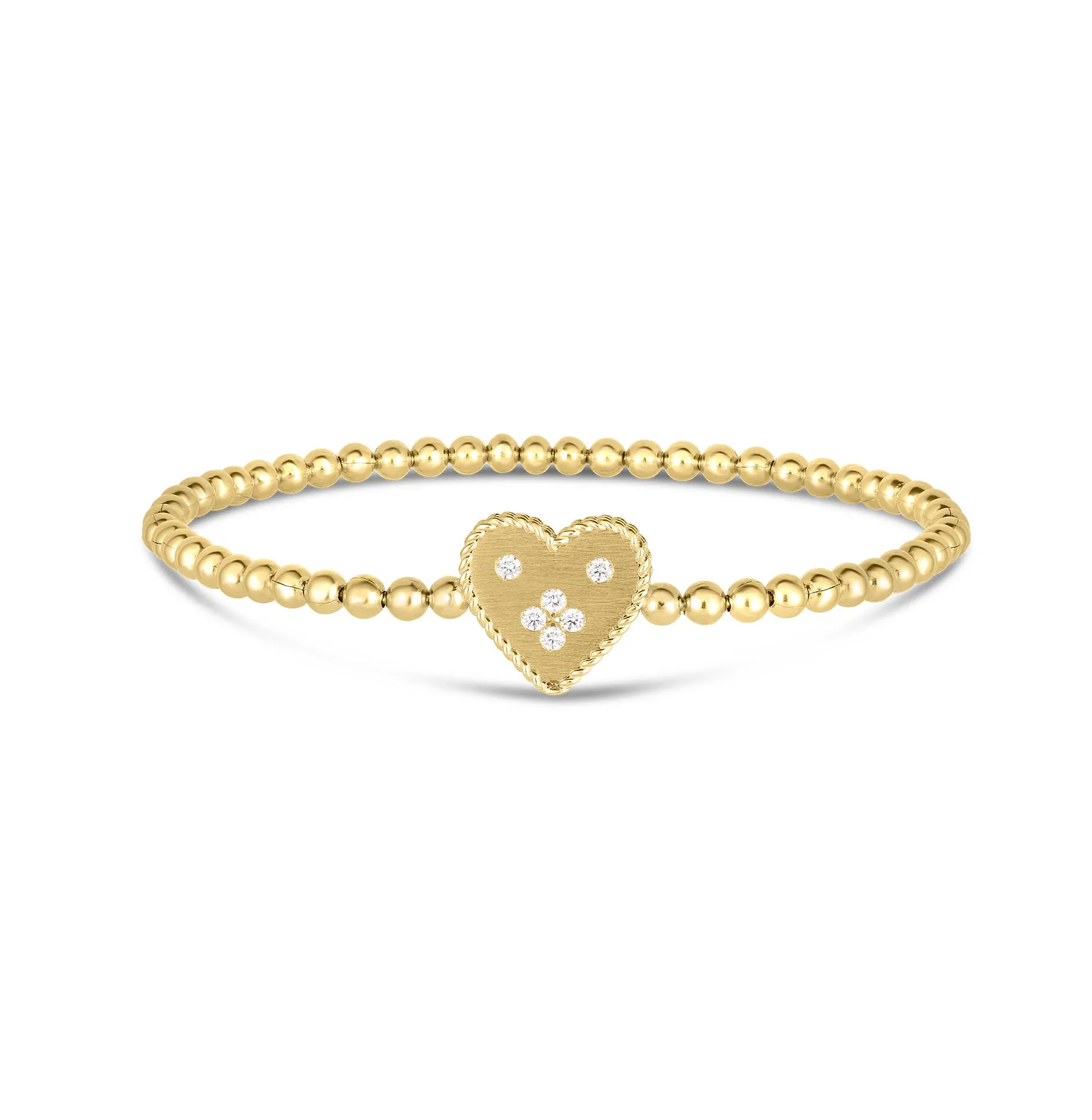Roberto Coin Venetian Princess Small Heart Diamond Medallion Bracelet